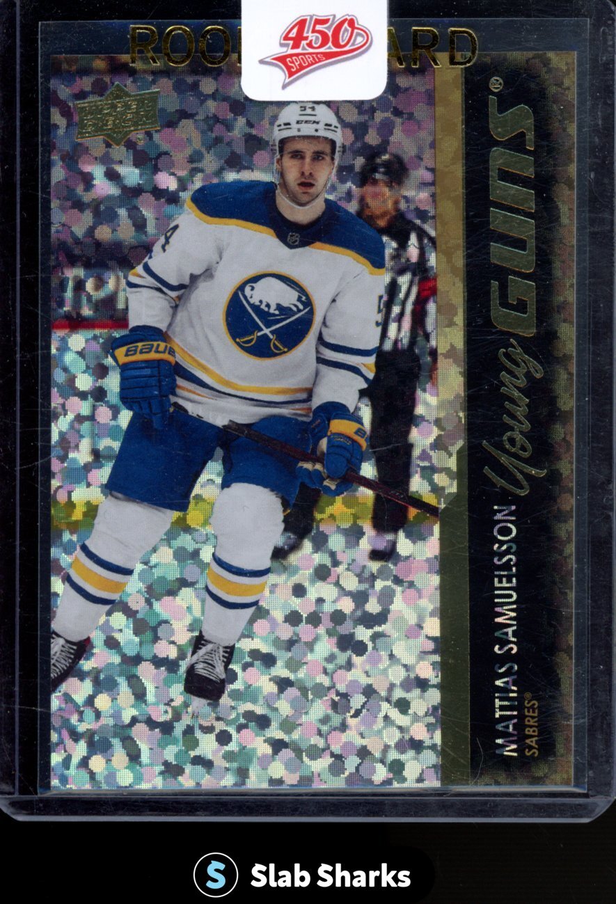 2021 UPPER DECK #230 MATTIAS SAMUELSSON YOUNG GUNS RC SPECKLED RAINBOW FOIL