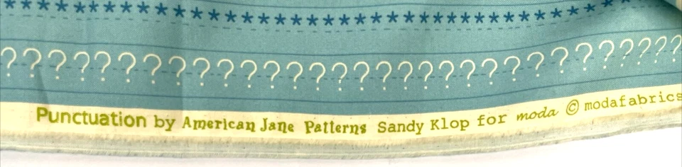 American Jane Blue Moda 2.5 yds Fabric Sandy Klop Punctuation Green 21402 - Image 4 of 4