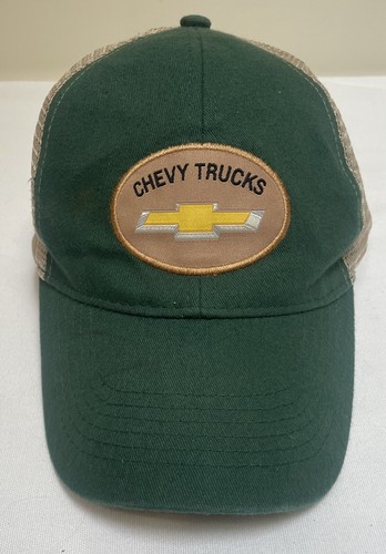 Chevy Trucks Mütze Kappe grün hellbraun Netz Druckknopflasche Papa Mütze