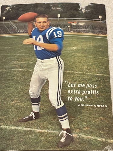 1960s AAMCO Transmissions JOHNNY UNITAS Postcard 6”x9” - Picture 2 of 7
