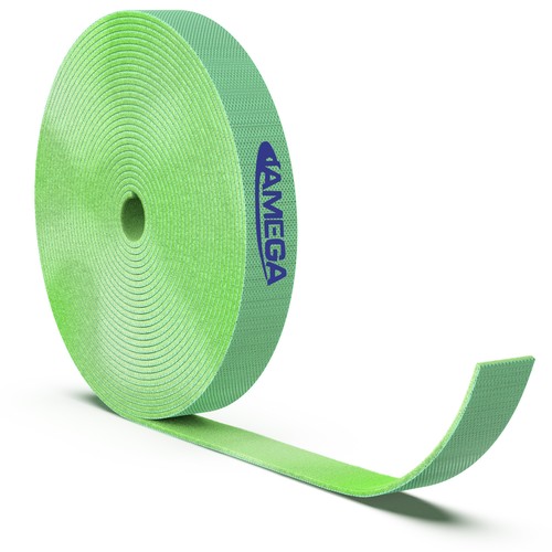 Klett-Kabelbinder Klettband Rolle wiederverwendbar Klettverschluss Grün - Afbeelding 2 van 6