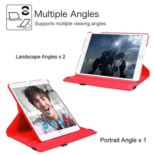 For Apple iPad 2 / 3 / 4 AIR 1 / 2 Leather Case Rotates 360 Magnetic Cover Stand - Picture 5 of 26