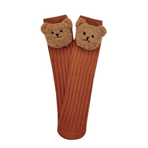 Cartoon Bear Baby Socks Over Calf Knee High Socks Breathable Cozy Autumn Socks - Picture 18 of 19