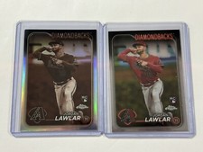 2024 Topps Chrome Jordan Lawlar #229 Rookie Sepia Refractor + Base RC Arizona