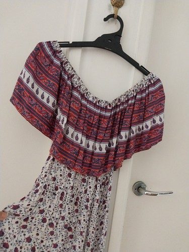 MIKA AND GALA💐10 PEASANT STYLE HI LOW HEM DRESS - Picture 6 of 8