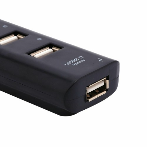 Black USB 2.0 Hi-Speed 4-Port Splitter Hub For PC Notebook - 第 2/5 張圖片