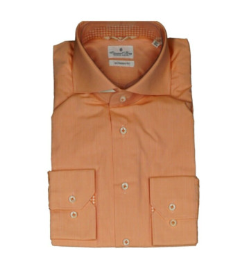 Emanuel Berg 39 Hemd Luxury Modern Fit Langarm M 15 1/2 39cm Orange Business NEU