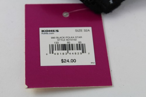 BRAND NEW Kohl's SO Intimates T-Shirt Soft Lift Underwire Bra Black 32A - Picture 2 of 4