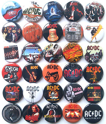 AC DC AC/DC Button Badges Pins Highway to Hell Let There Be Rock TNT ...