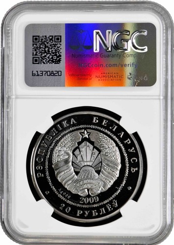 Belarus 20 rubles 2009, NGC PF70 UC, "Protection of Environment - Squirrel" - Picture 2 of 2