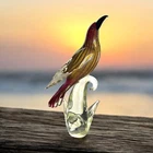 Formia Vetri Di Murano Hand Blown Glass Bird Infused With 24 kt Gold Flecks: MCM