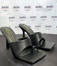 Womens High Heel Open Toe Black Mule NIB