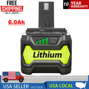 2x 6.0ah 18v High Capacity Replace for Ryobi Lithium Battery One Plus P105 P108 for sale online