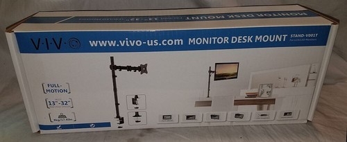 Montaje de escritorio de un solo monitor VIVO STAND-V001T para una capacidad máxima de 13"" a 32"" 22 lb NUEVO - Imagen 2 de 6