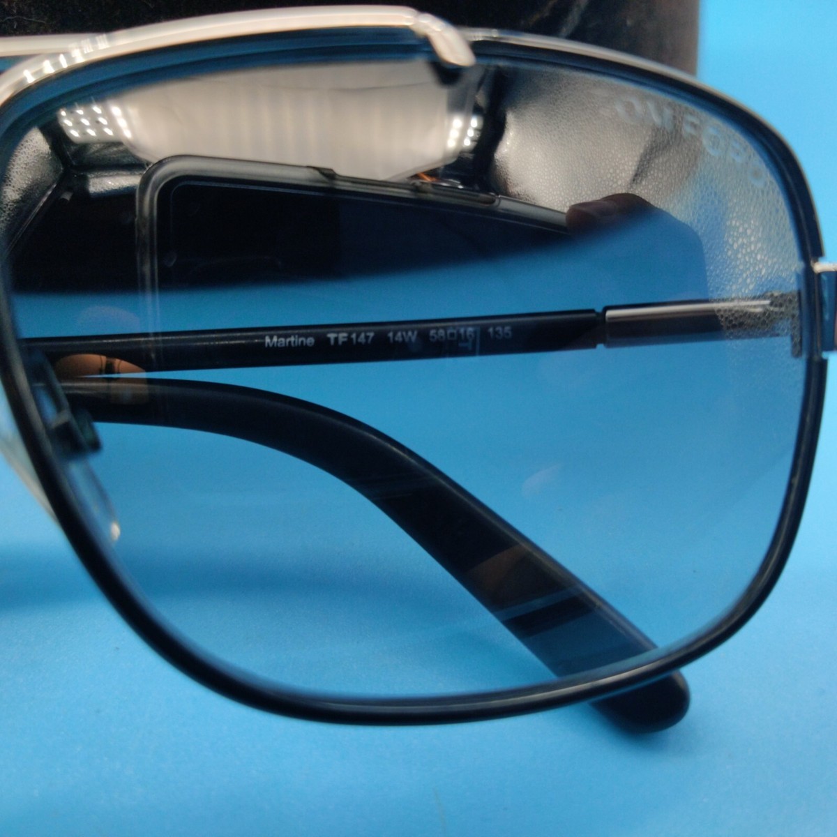 Tom Ford Sunglasses Martine TF147 Chrome/Black 14W Size 58mm | eBay 