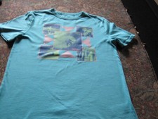 gap kids' short sleeved tshirt xxl 14-16 waves/surfing teal
