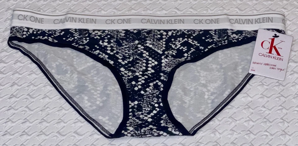 Braguita de bikini para mujer Calvin Klein CK One algodón negro blanco estampado de serpiente S 5 L 7 Foto 2 de 4
