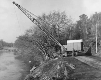 Mechanical dredging operation progress banks River Stour Blackw- 1960 Old Photo