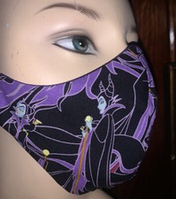 Cotton Facemask Disney Villains Maleficent Adult Face Mask Adjustable Reusable