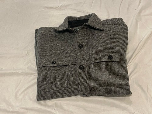 Woolrich Cape Coat Mackinaw Cruiser Wool Shirt Jacket Jac Gray Barn Work Shacket - Bild 9 von 9