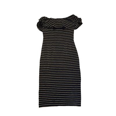 black stripe frill detail mini dress Men's Blue Patina Leather Cap-Toe Oxford