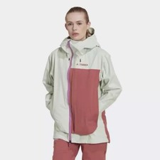 Sz XS- ADIDAS WOMEN'S TERREX MYSHELTER 3 LAYER GORE TEX JACKET, Wonder Red/Green