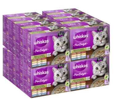 192x85g Whiskas Katzenfutter Nassfutter Pure Delight Gemischtes Ragout in Gelee