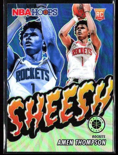 2023-24 Panini NBA Hoops Premium Stock Sheesh Silver Prizm #4 Amen Thompson (RC)