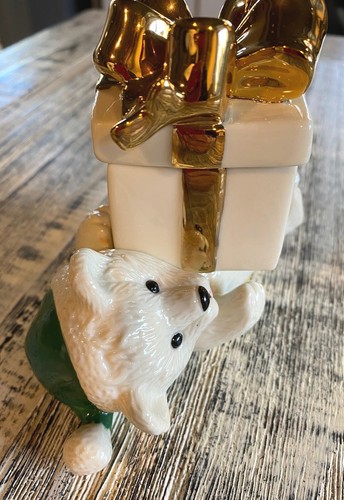 Mikasa Holiday Elegance Bär Geschenkbox mit Box grüne Mütze - Bild 5 von 9
