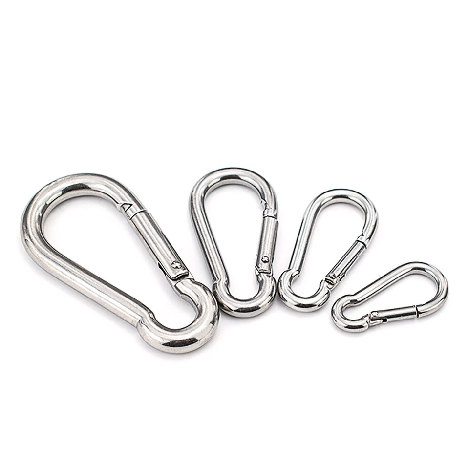 MARKENLOS Edelstahl Karabinerhaken Rostfrei Karabiner V2A V4A Niro Drahtseil DIN 5299 Stk.