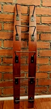 Rustic 5 Bottle Wine Rack Reclaimed Barrel Wood & Iron Handmade 35” Home Decor