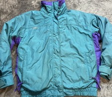 Vintage Columbia Bugaboo Radial Sleeve Ski Jacket Women M Teal Purple 90s USA