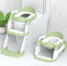 3-in-1 Toddler Potty Training Toilet Seat with Ladder, Portable Foldable Travel
