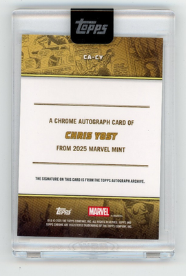 2025 Topps Marvel Mint CHROME AUTOGRAPH Card Encased #CA-CY Chris