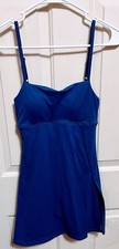 Woman’s Size Small Skinny Adjustable strap Dress With Shorts Attached/ Blue