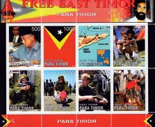 Timor (East) Para-Timor 1999 Definitive-Military-Map and Flag Sheet of 8 MNH