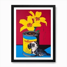 Iris With A Dog 2 Pop Art  Art Prin Framed Wall Art Poster Canvas Print Picture