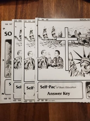 Social Studies Self-Pace of basic education answer keys for 98-108 