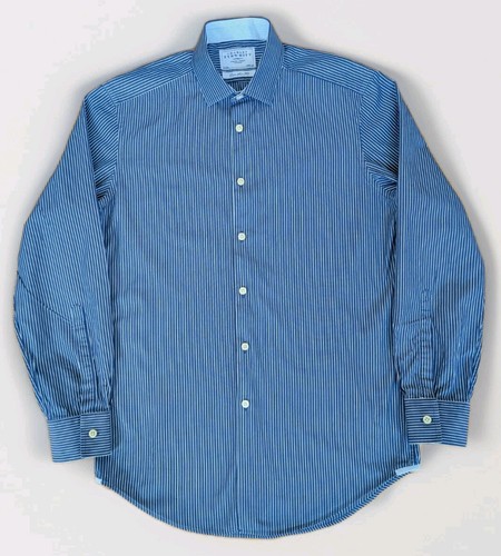 Charles Tyrwhitt Extra Slim Fit Blue Striped Dress Shirt Mens Size 15 33 (32)