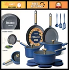 16-Piece Non-Stick Ceramic Cookware Set, Pots & Pans, Kitchen Cooking Set, PFAS