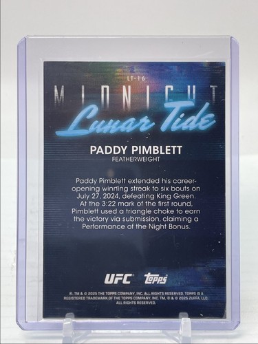 PADDY PIMBLETT 2025 TOPPS MIDNIGHT UFC LUNAR TIDE DUSK /75 Q0593 - Picture 2 of 2