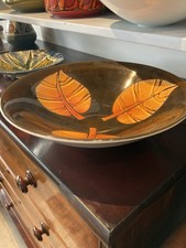 Large Vintage Poole Pottery Aegean Fruit Bowl, 340mm Diameter Initialed CB.