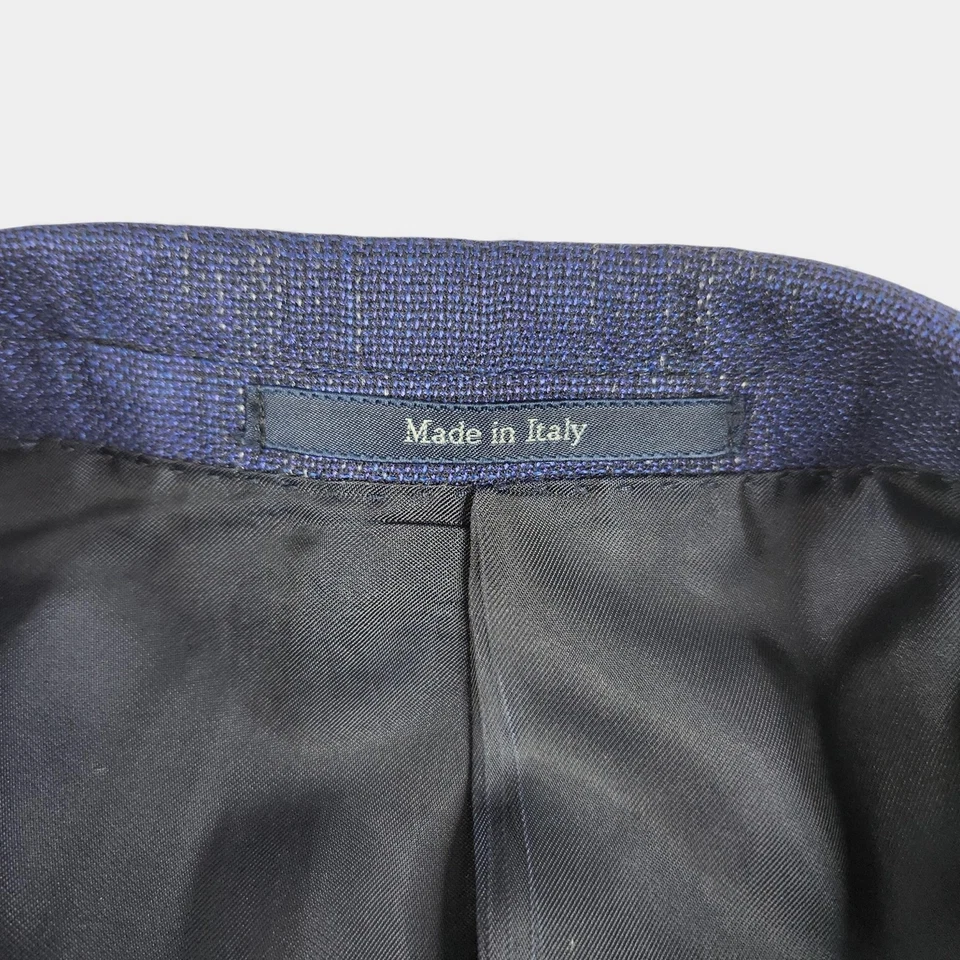 Blazer Ermenegildo Zegna Para Hombres 40 Azul EE. UU. Milán Lana Fácil Seda Lino Hecho en Italia Foto 3 de 4