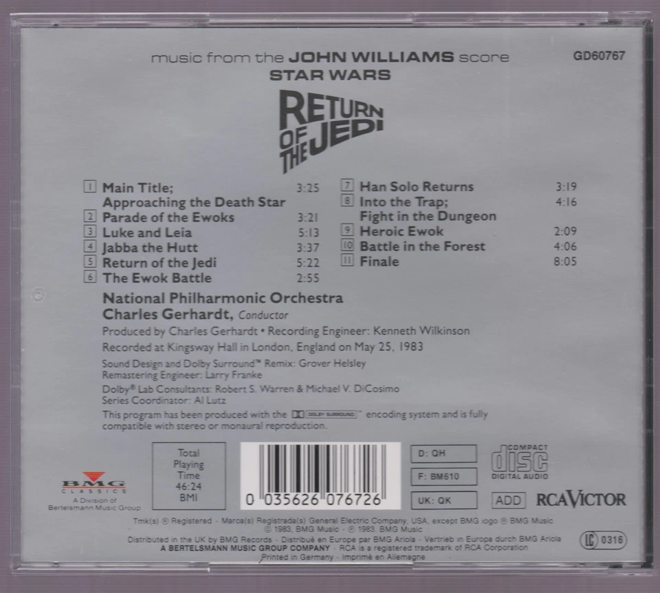 John Williams: Star Wars - Return of the Jedi / Charles Gerhardt / CD neuwertig - Bild 2 von 3