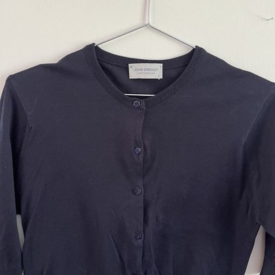 John Smedley Navy Cardigan 3/4 Sleeve Sea Island Cotton Button