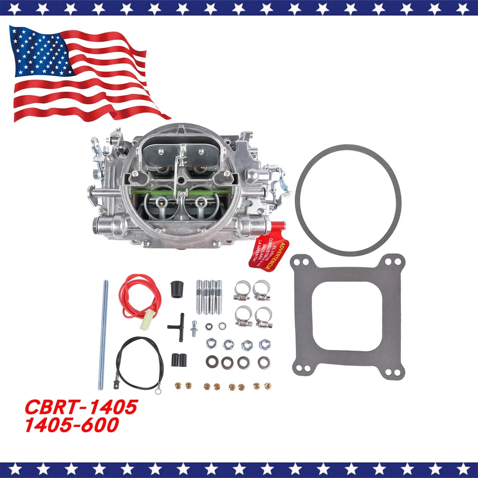 Carburador 1405 para Performer 600 CFM estrangulador eléctrico manual de 4 barriles carburador plateado Foto 2 de 4