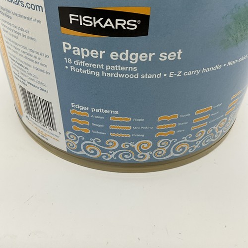 Fiskars Paper Edgers Set of 18 Scissors w/ Rotating Hardwood Stand Scrapbooking - Picture 4 of 8