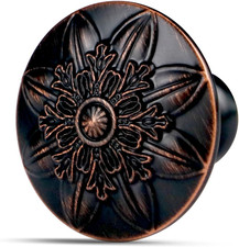 4 Pack Oil Rubbed Bronze Cabinet Hardware Knobs Round,1-2/5" Bronze Knobs Handle