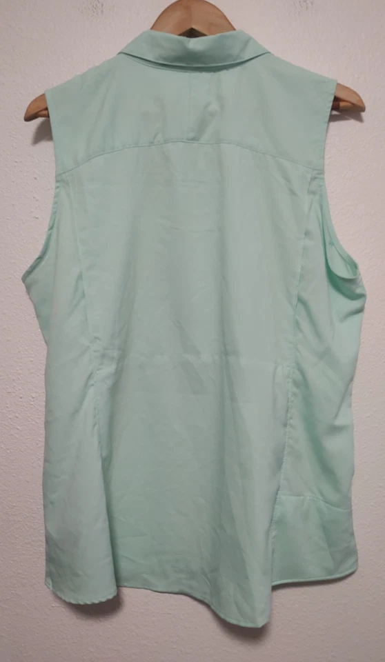 Camisa de golf Columbia verde menta sin mangas con botones forro de malla frontal talla XL Foto 2 de 4