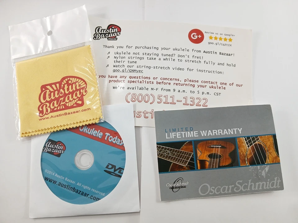 Oscar Schmidt OU5 Koa Wood & Abalone CONCERT UKULELE w/ Grover Tuners EXCELLENT - Image 2 of 4